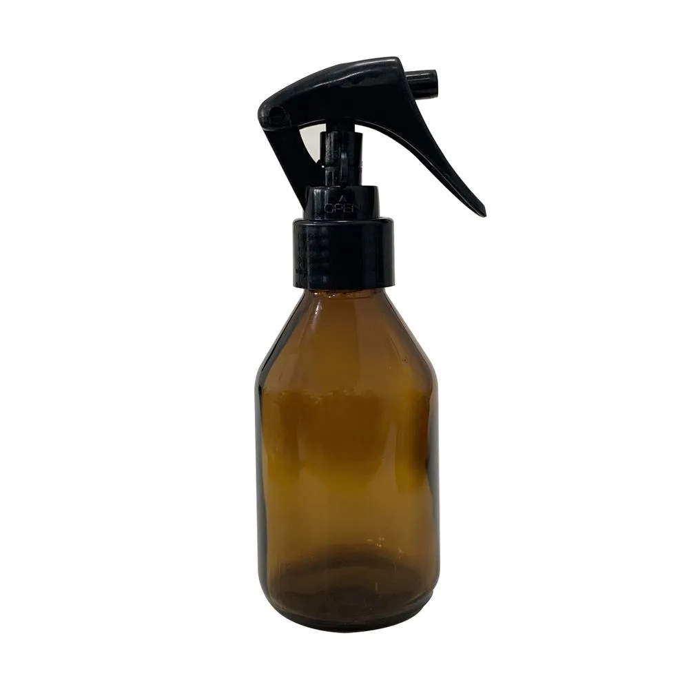 Frasco De Vidro Âmbar Borrifador C/ Mini Gatilho 100ml (5 Unidades)