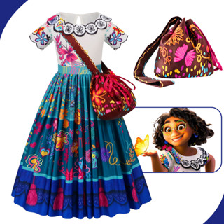 Fantasia Infantil Encanto Mirabel Princesa Vestido Com Bolsa em Oferta na Shopee