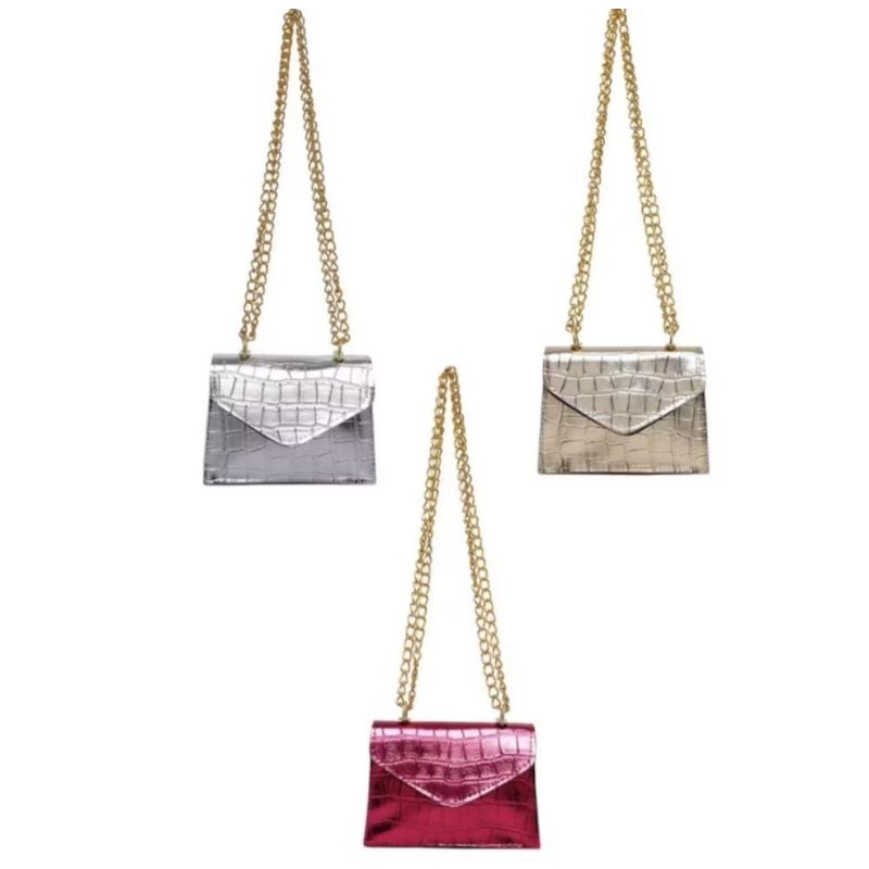 kit Mini 3 bag Bolsa feminina festa barzinho balada compacta transversal atemporal  moderna blogueira barzinho corrente