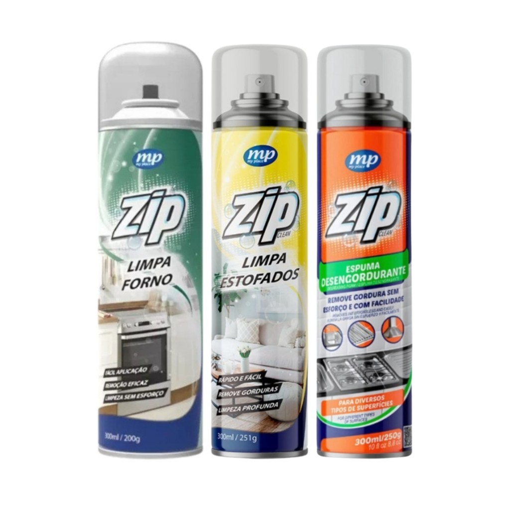 Produtos Mais Vendidos Zip Clean Limpa Estofados e Limpa Fornos e Espuma Desengordurante