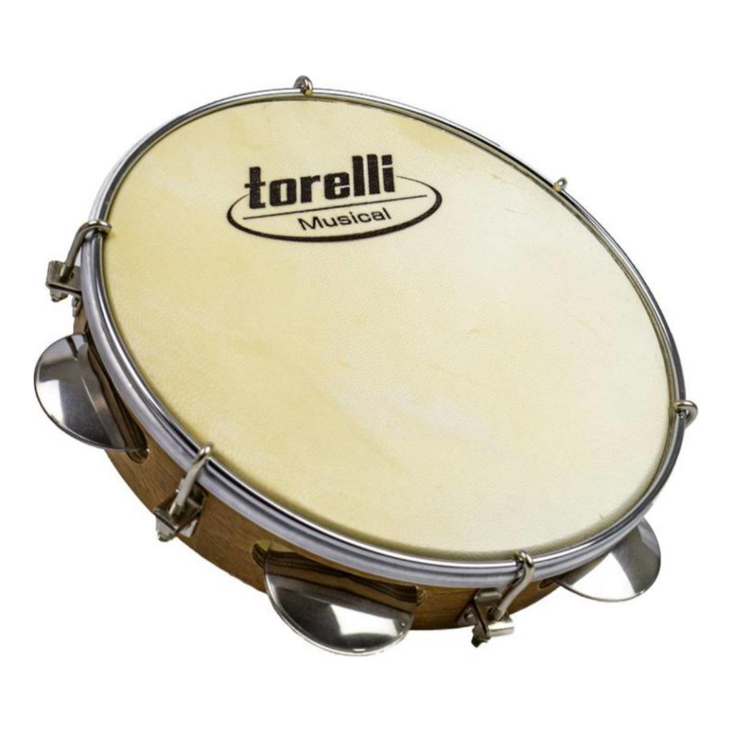 Pandeiro 8 Polegadas Pele de Couro Madeira Fórmica Torelli (Tp356)