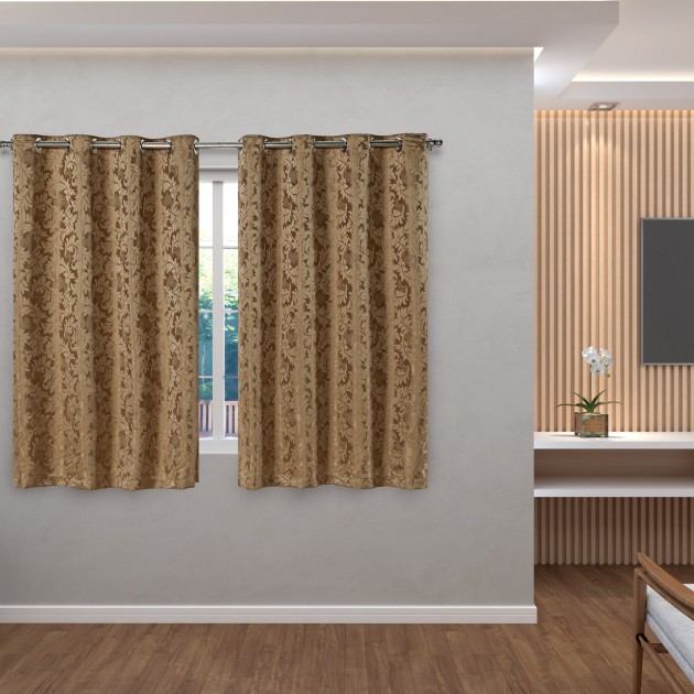 Cortina pequena Jacquard Luxo Para Sala Quarto e Escritório 2,00 X 1,40 SEMI-BLACKOUT ENVIO IMEDIATO
