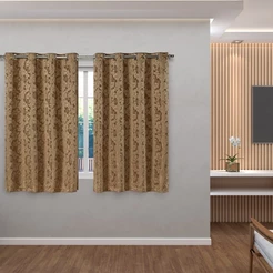 Cortina pequena Jacquard Luxo Para Sala Quarto e Escritório 2,00 X 1,40 SEMI-BLACKOUT ENVIO IMEDIATO
