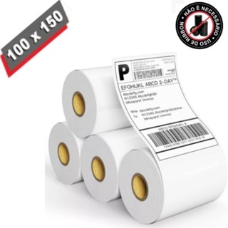 5 Rolos Etiqueta Térmica Couche E-Commerce 10x15 cm 100x150 Zebra Elgin Serrilha em Oferta na Shopee