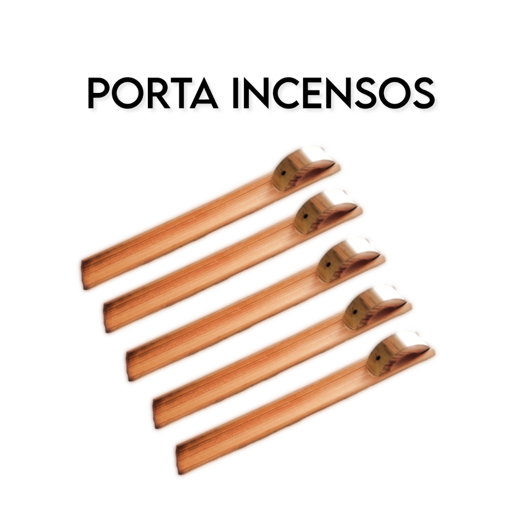 Porta Incensos de Madeira Envernizada Kit 5 em Oferta na Shopee