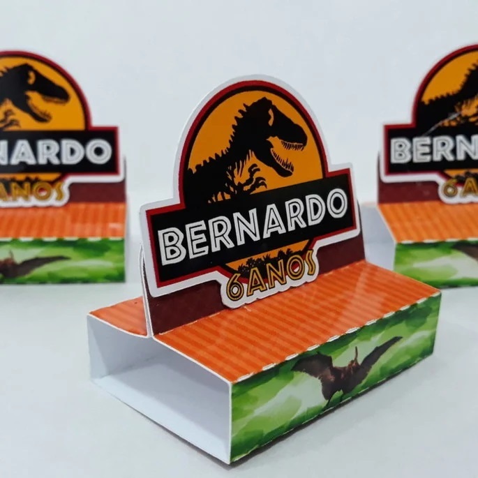 Porta Bis Duplo Personalizado Dinossauro - Lembrancinhas - Festa Infantil - Aniversário- Caixinhas