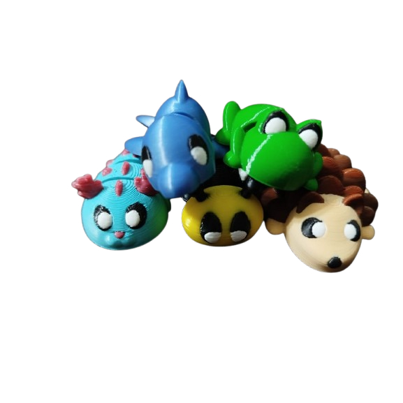 Mini animais baby articulados  kit com 05 unidades impressão 3D anti stress brinquedos lembrancinhas  mini zoológico.
