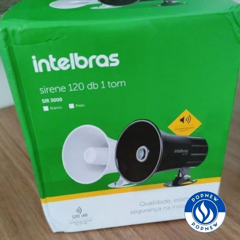 Sirene Para Alarme 120db Com Fio Sir 3000 Intelbras Preta