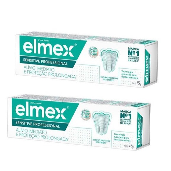 Kit c/ 2 uni Creme Dental Elmex Sensitive Alivio Imediato 75g