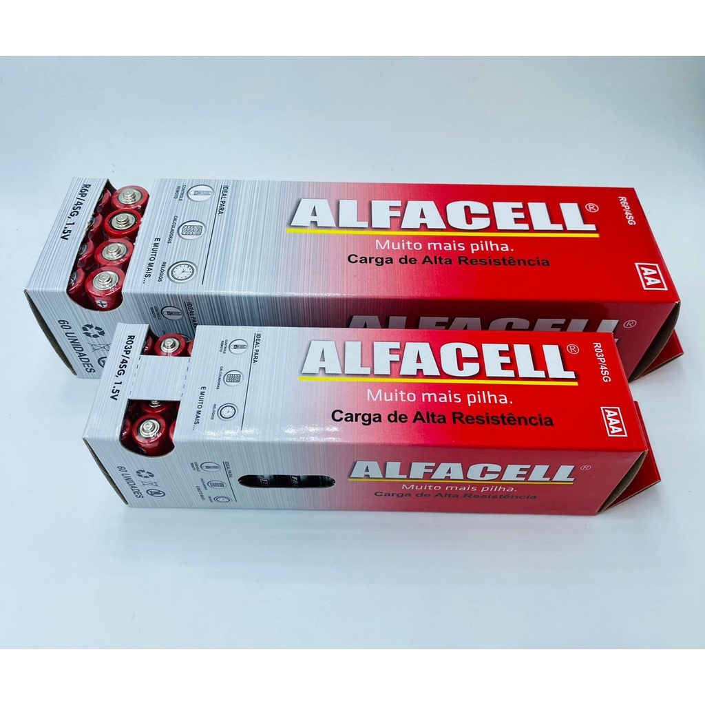 kit Pilha ALFACELL AA Comum  AAA Palito assistir bateria e relogio e brinquedo em Oferta na Shopee