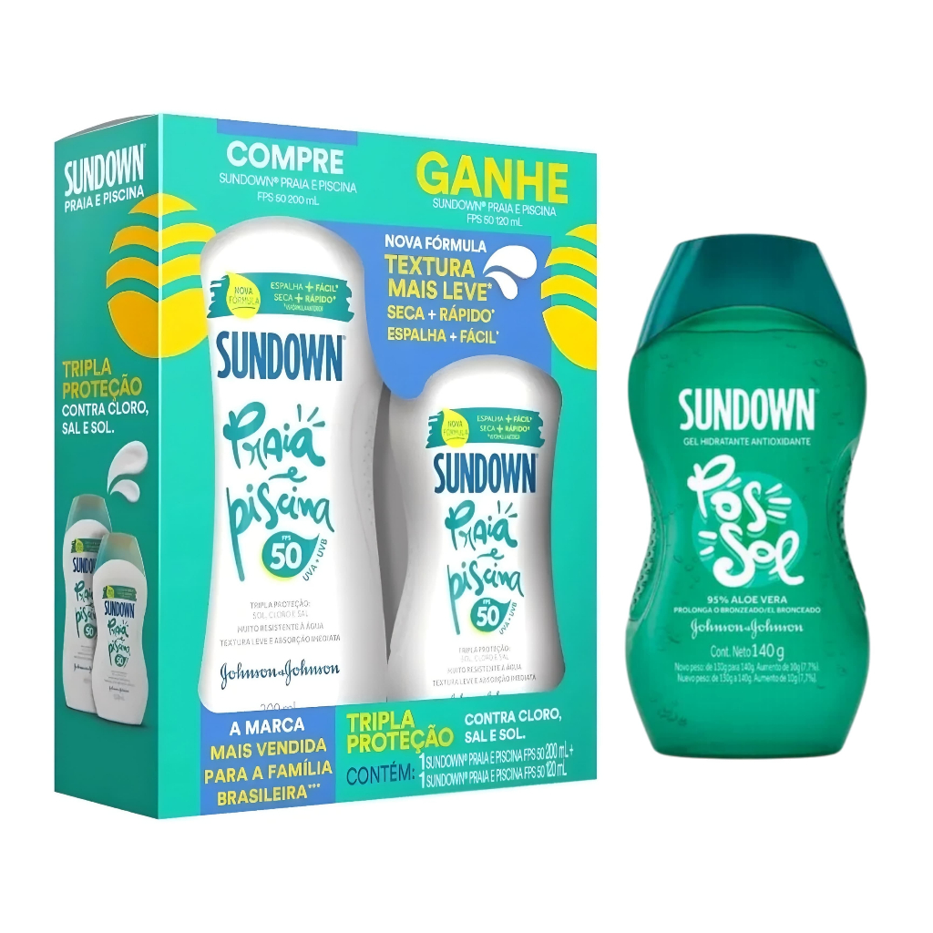 Kit Sundown Solar Protetor Solar Fps50 + Gel Pós Sol 140G em Oferta na Shopee