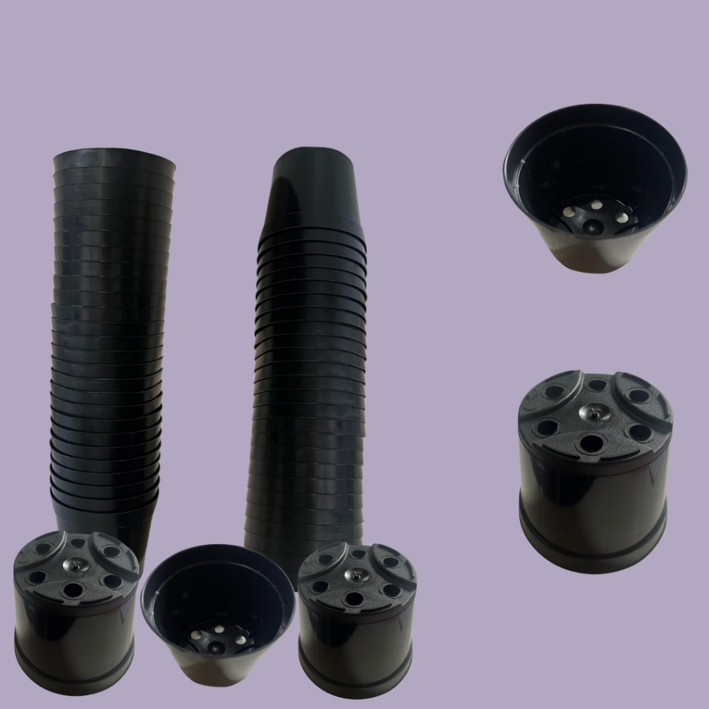 Kit Vasos Pote 9 - 100/150/200 unidades - Preto para Cactos/Suculentas/Mudas/Plantio