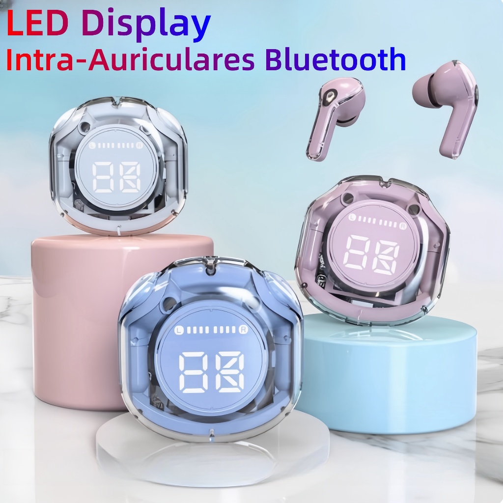 Mini Fone de Ouvido TWS  Bluetooth 5.3 LED Display, Compatível com Android/iOS Intra-Auriculares Sem em Oferta na Shopee