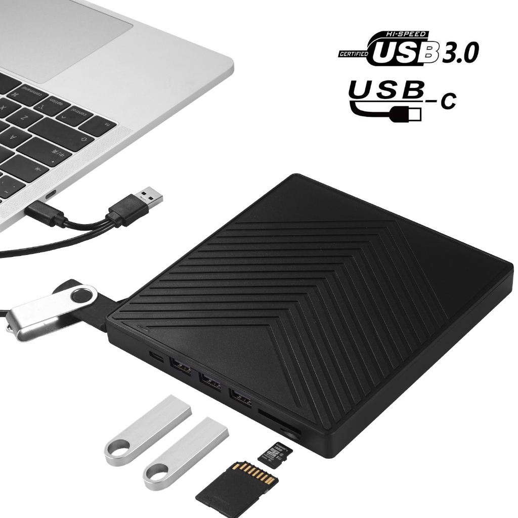 7 Em 1 Gravador De DVD CD/Unidade Óptica Externa USB 3.0 Reprodutor Externo Portátil Para PC Laptop