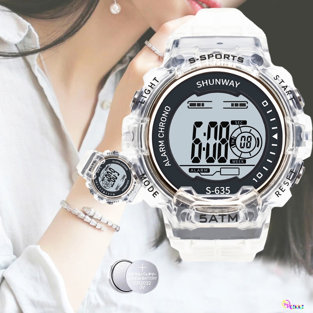 Relógio Feminino Digital Original À Prova Dágua Luminoso De Pulso Mulher Esportivo Fashion Transparente em Oferta na Shopee