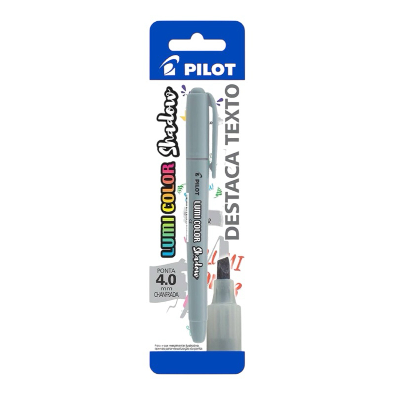 Marca Texto Lumini Shadow Cinza Blister 1 uni Pilot