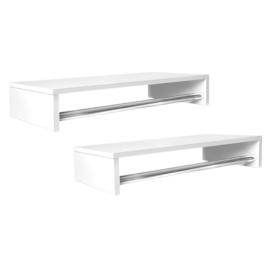 Kit 2 Cabideiros Arara de Parede 60cm Branco Cabides De Parede Cabideiros De Parede Mdf Cabideiros