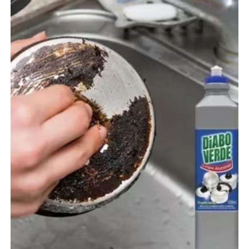 Limpa alumínio DIABO VERDE tradicional 500ml em Oferta na Shopee