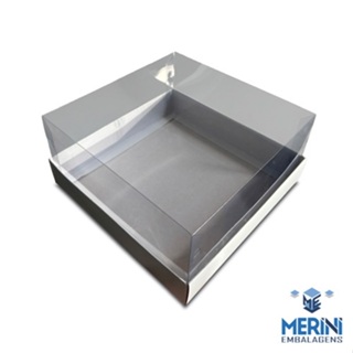 10 UNI - CAIXA BOLO  20X20X10 CM TAMPA ACETATO em Oferta na Shopee