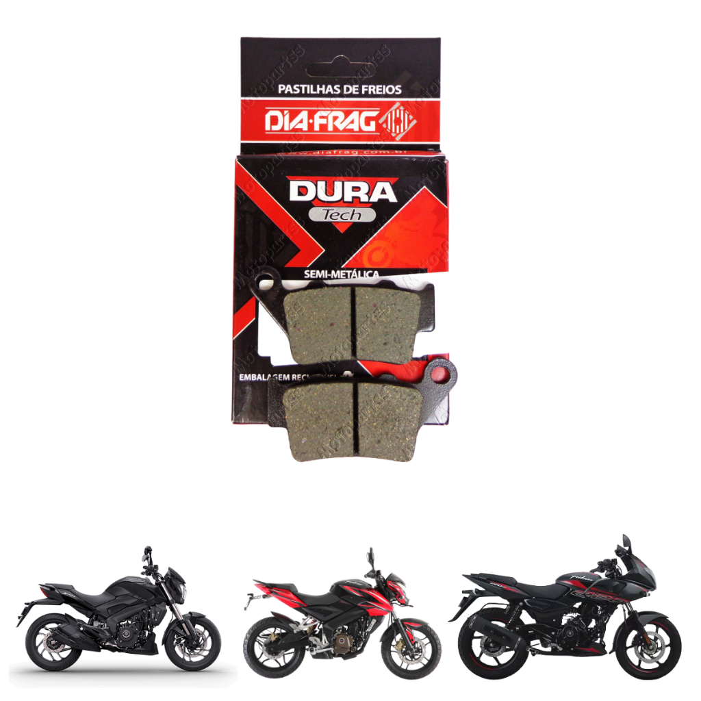 Pastilha de Freio Traseiro Semi Metalica Diafrag Moto BAJAJ Pulsar 200 Ns Pulsar 220 Ss Dominar 400