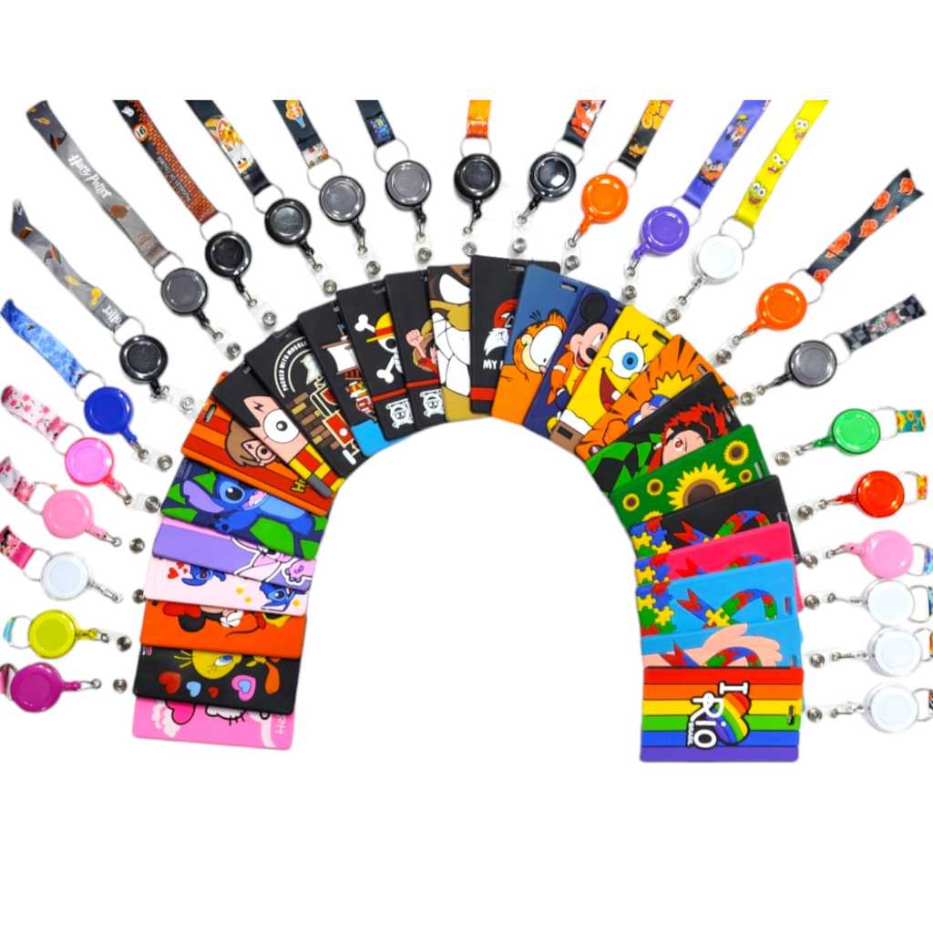 Porta-Crachá E Bilhete De Borracha Retrátil Com Cordão Vários Personagens E Desenhos em Oferta na Shopee