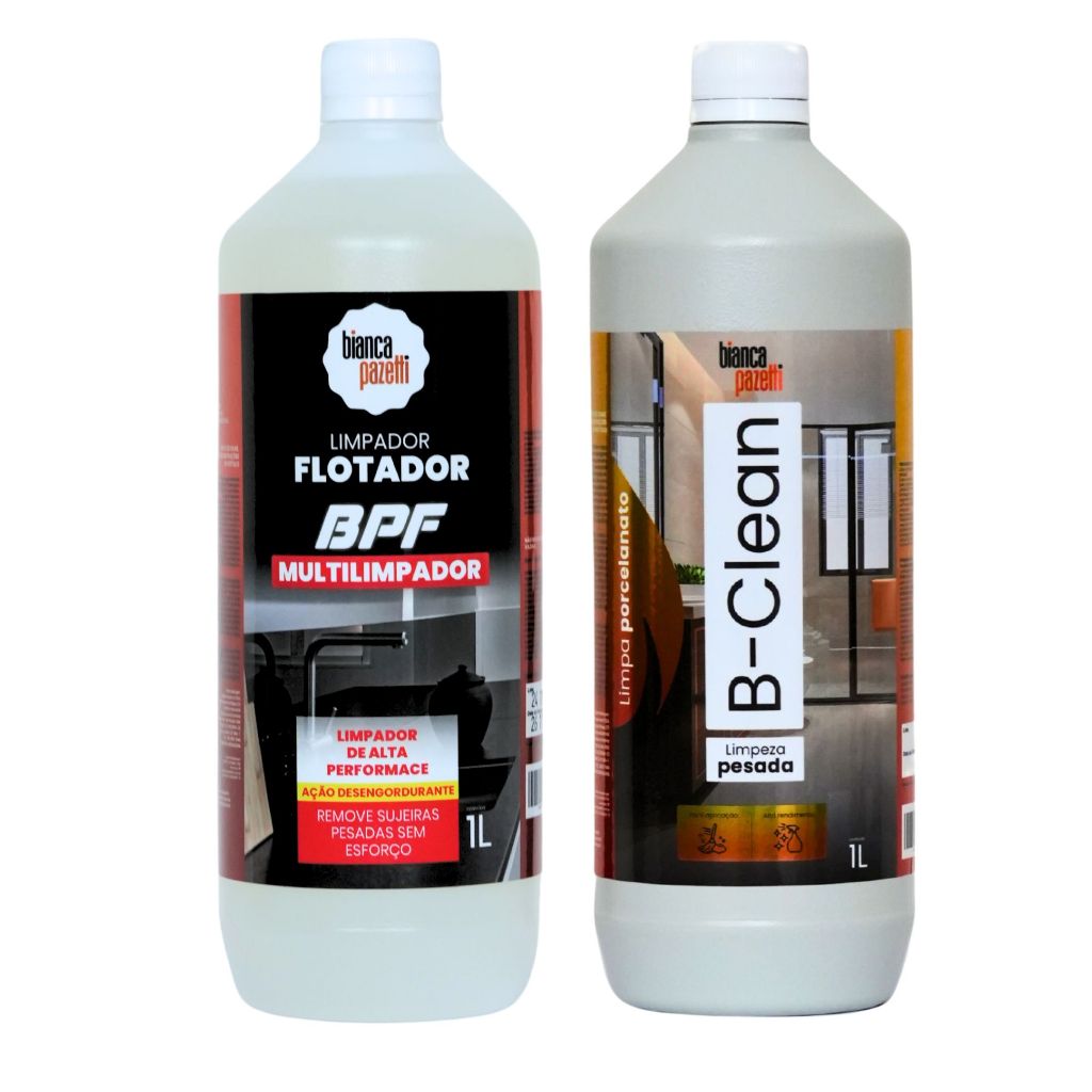 Kit BPF + B-Clean - Flotador Multiuso Limpa Todo Tipo de Superfície + Limpa Porcelanato Todos os Tipos de Pisos