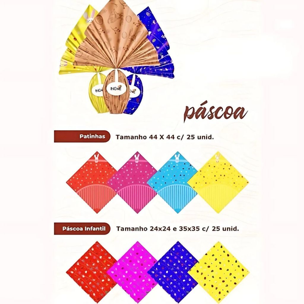25 SACO OVO DE PÁSCOA EMBALAGEM OVO DE PÁSCOA ENVELOPE EXPRESS 100/150/250/350/500g  PÁSCOA 2026 em Oferta na Shopee