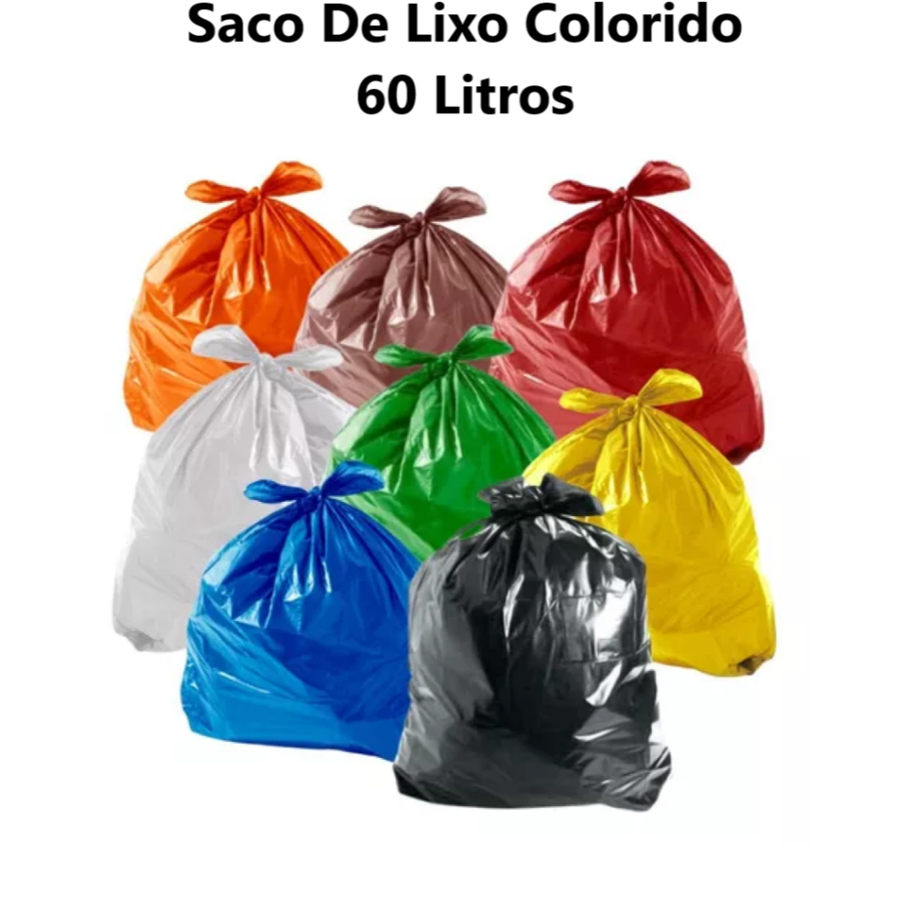Saco De Lixo Colorido 60 Litros 100 unidades Direto da Fabrica em Oferta na Shopee