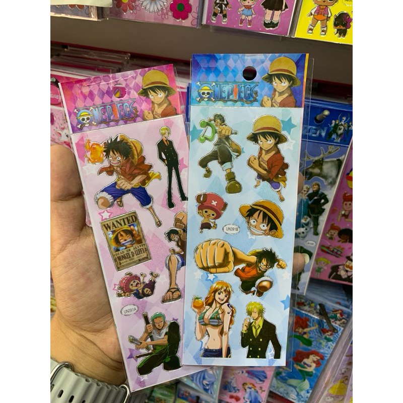 kit com 10/15 cartelas de adesivos one piece - figurinha em Oferta na Shopee