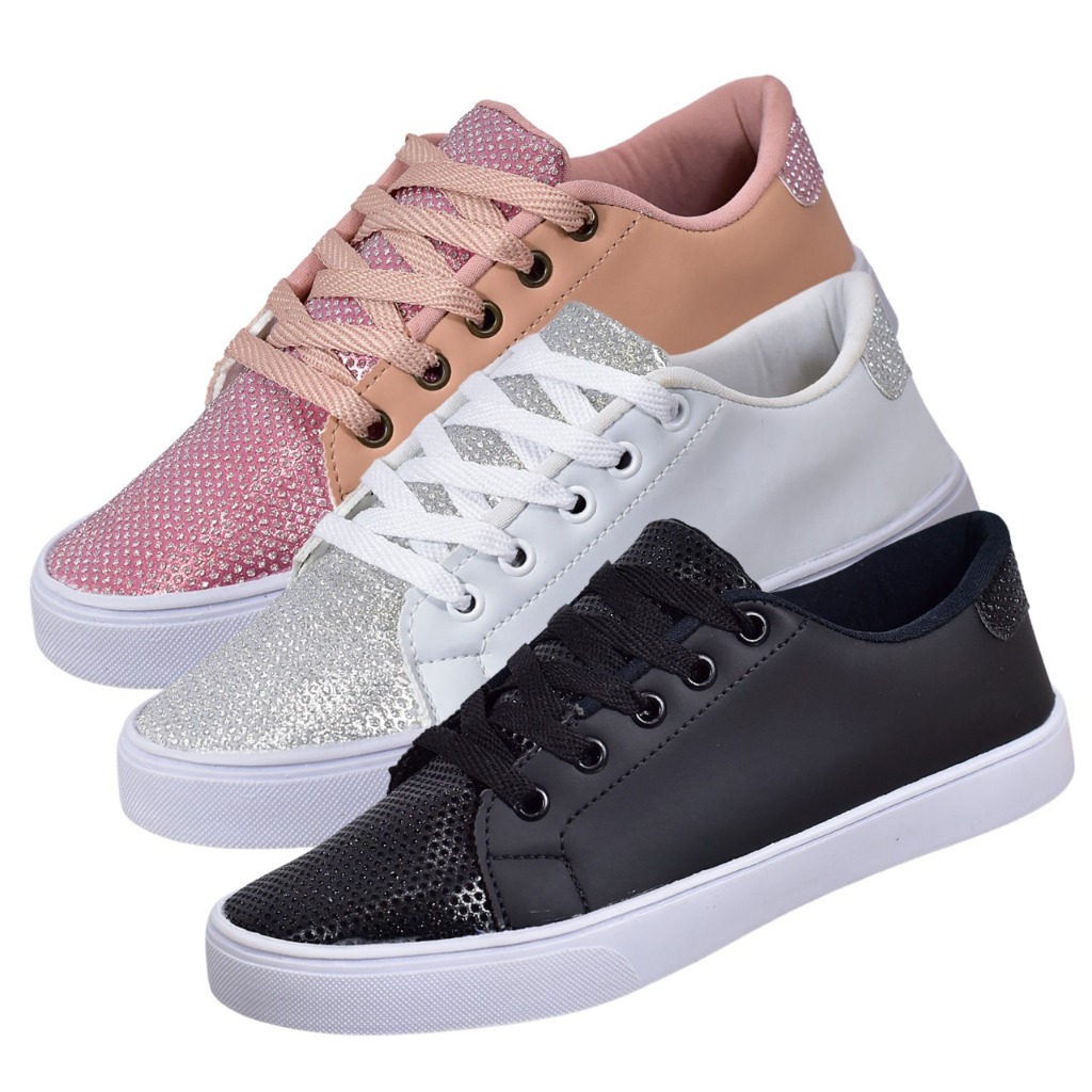 Combo De Tenis 3 Pares Lançamento Academia Caminhada Faculdade Dia a Dia