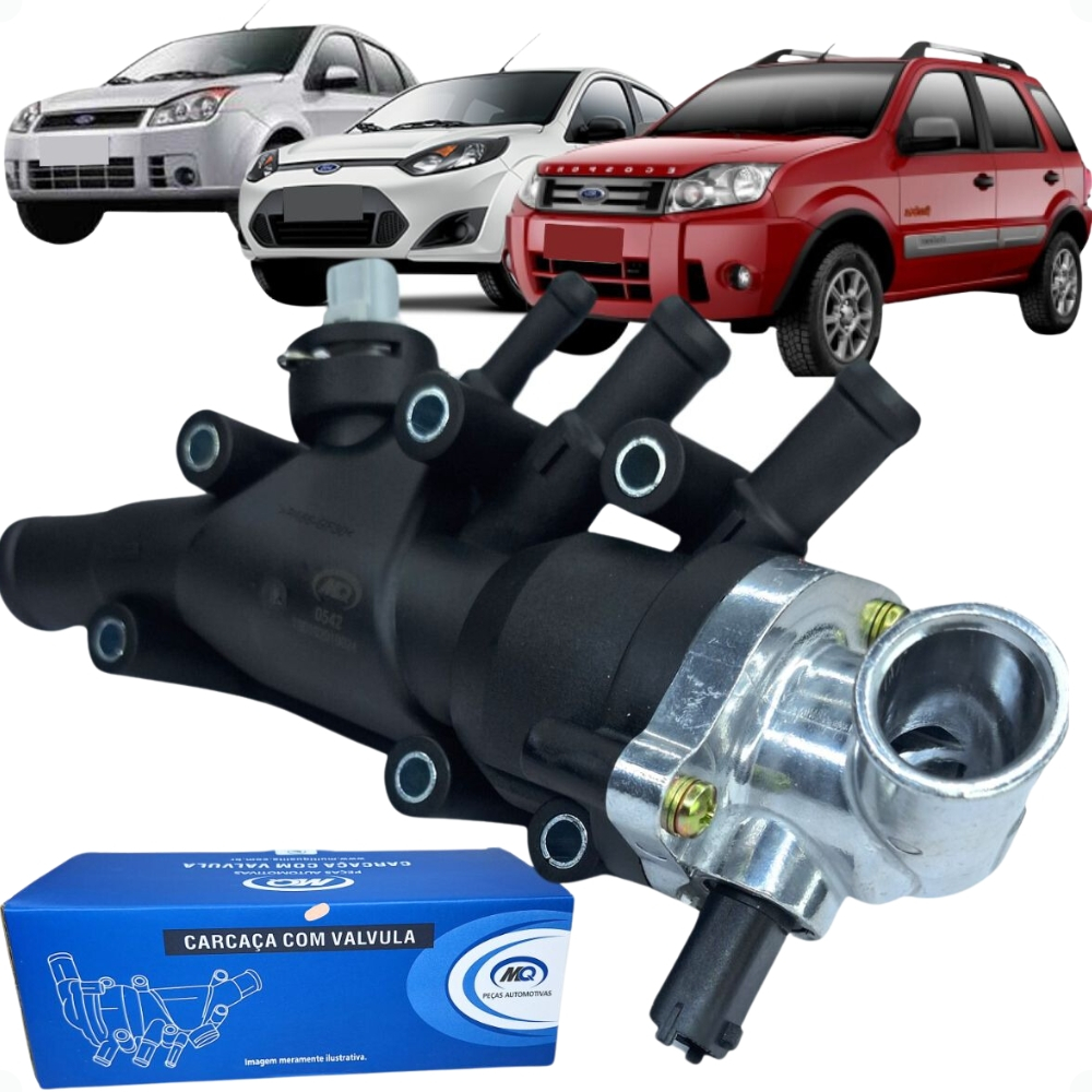 Válvula Termostática Carcaça Fiesta 1.0 8v Zetec Rocam Flex Ecosport 1.0 1.6 Flex FiestaSupercharger em Oferta na Shopee