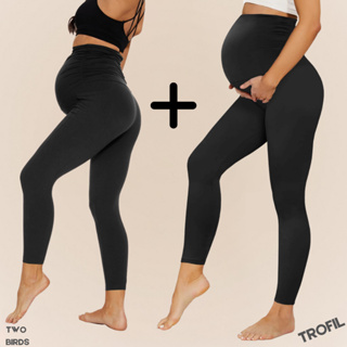 Kit 2 Legging gestante calça grávida maternidade suplex conforto barriga cós alto plus size curva em Oferta na Shopee