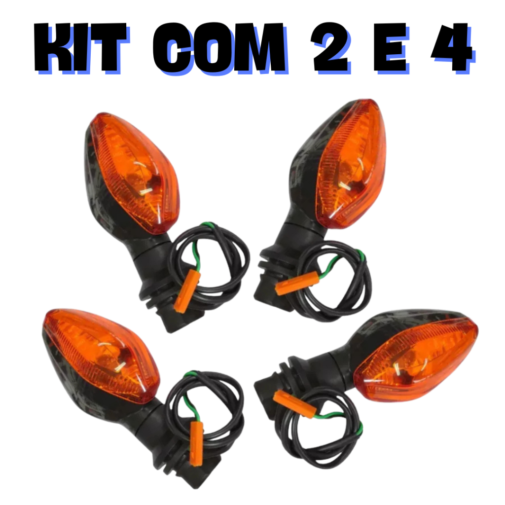 Kit Pisca Seta de Moto Completo Titan 125\150 a partir de 2014\ Lente Laranja GVS