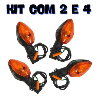 Kit Pisca Seta de Moto Completo Titan 125\150 a partir de 2014\ Lente Laranja GVS