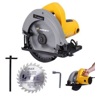 Serra Circular para Madeira 1100W Rolamentada 5600RPM Hawk com Disco de Corte em Oferta na Shopee