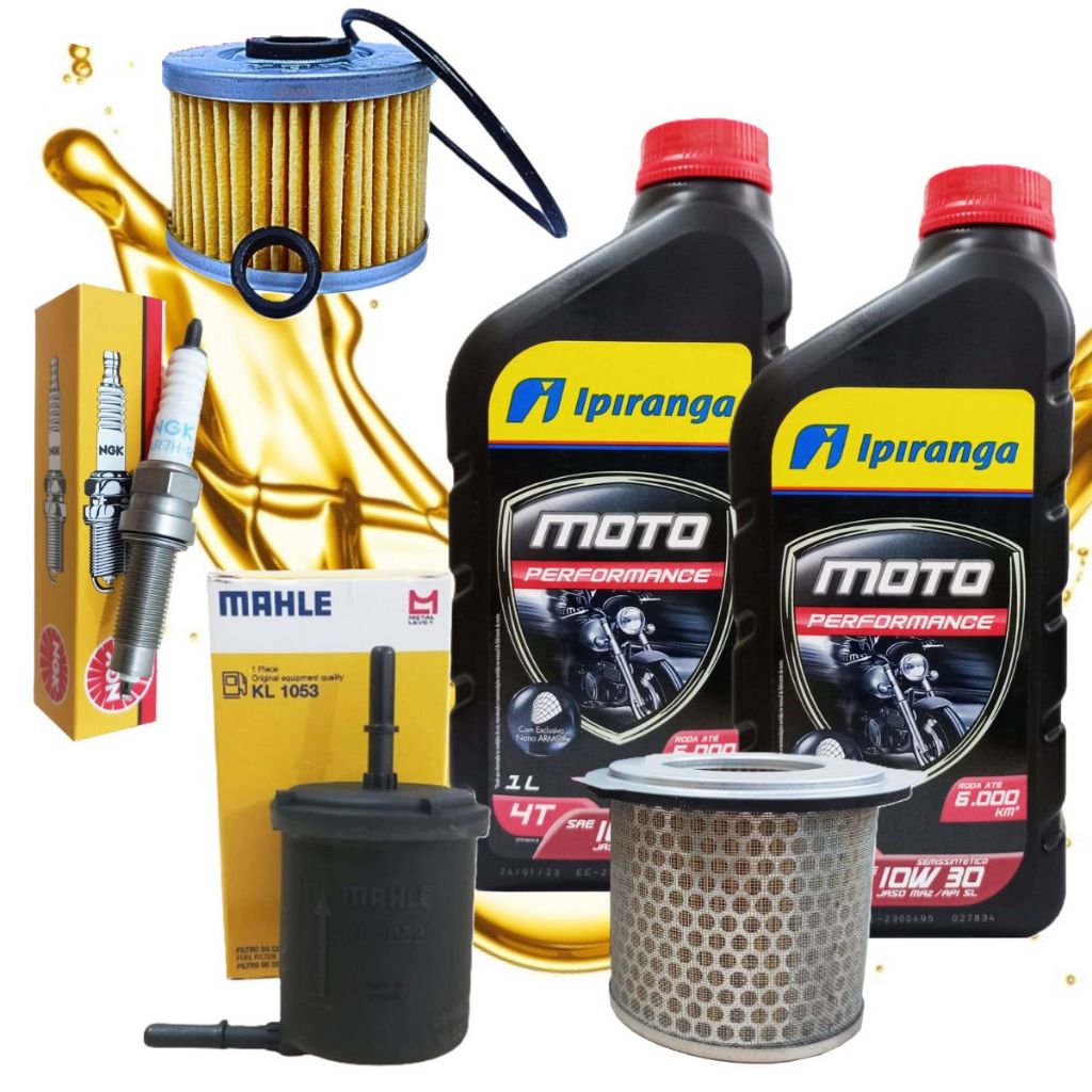 Kit Revisão Cb 300 2013-2015 Ipiranga 10w30 Vela Ngk (Fina) + Filtros em Oferta na Shopee