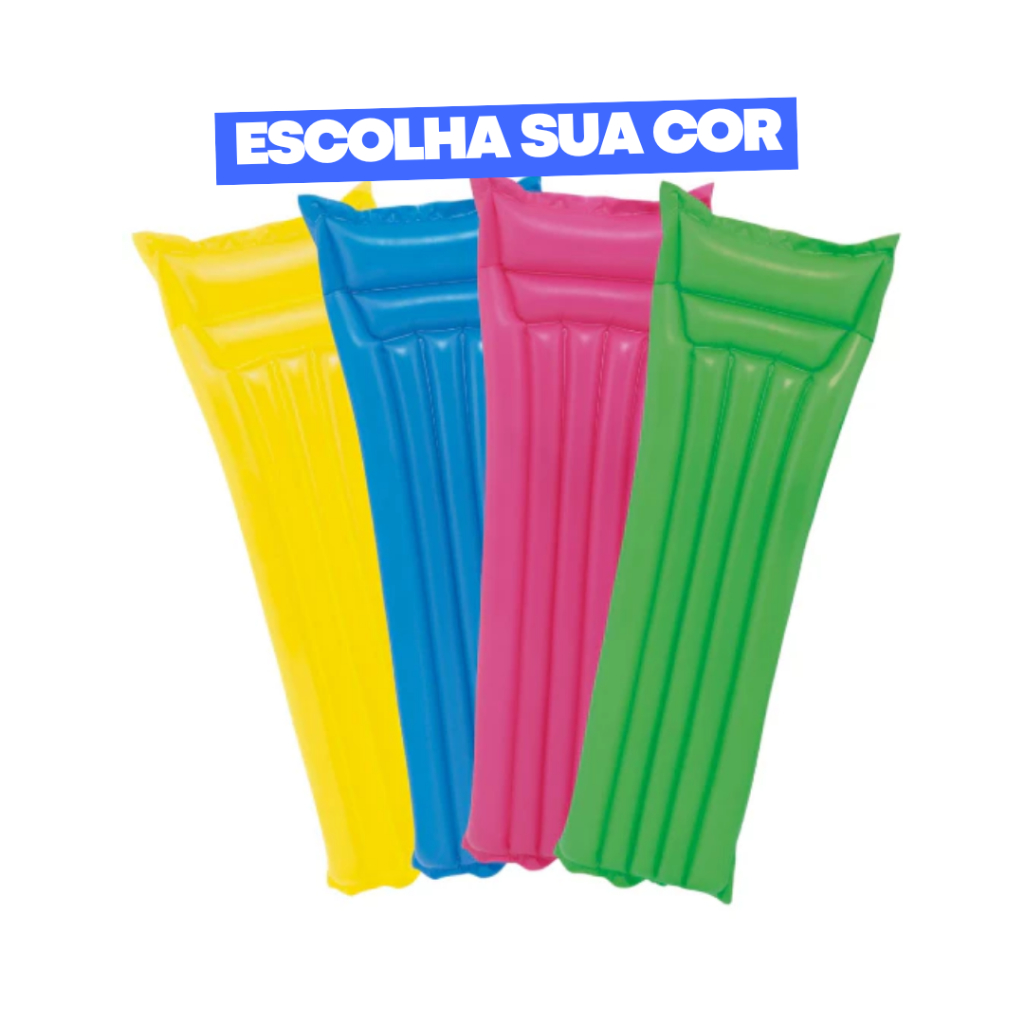 Colchão Inflável Verão Summer Piscina 1,83m/ 90 Kg - Escolha sua cor Amarelo/Azul/Rosa/Verde