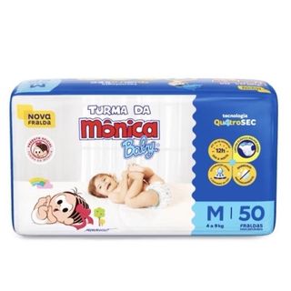 Fralda Turma Da Mônica Mega Original Confortável Alta Absorção 1 ou 2 Unidades Escolha O Tamanho