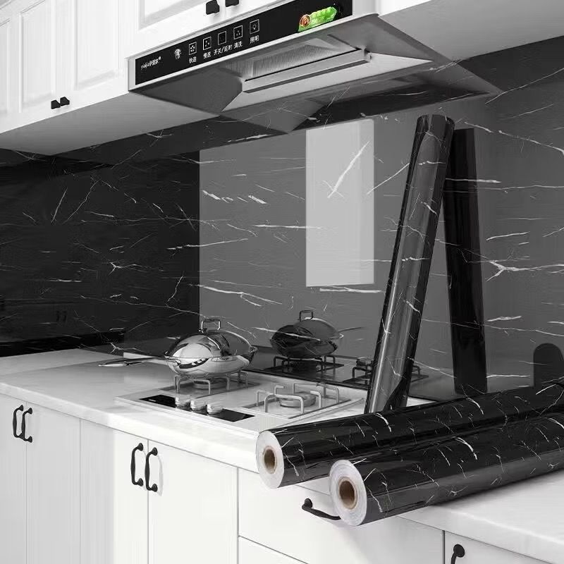 Adesivos de cozinha Resistente a Agua/Óleo/Fogo/Alta Temperatura - Usável em fogão/armário/porta Inovação com Filme em Oferta na Shopee