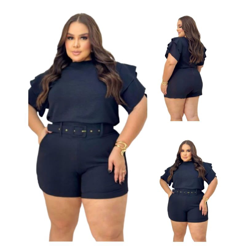 Conjunto Feminino Plus Size Alfaataria Crepe Dior Blogueira