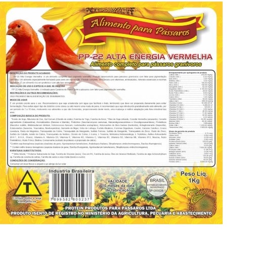 1 PP22 SUPER PREMIUM 1kg  e 1 PP22 VERMELHA 1 kg PROMOÇÃO