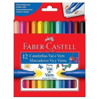 Canetinhas Hidrocor 12 Cores Faber Vai E Vem em Oferta na Shopee