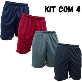 BERMUDAS KIT COM 4 QUATRO SHORT CALÇÃO FUTEBOL UNIFORME DRYFIT DRI MASCULINO FEMININO BASICO em Oferta na Shopee