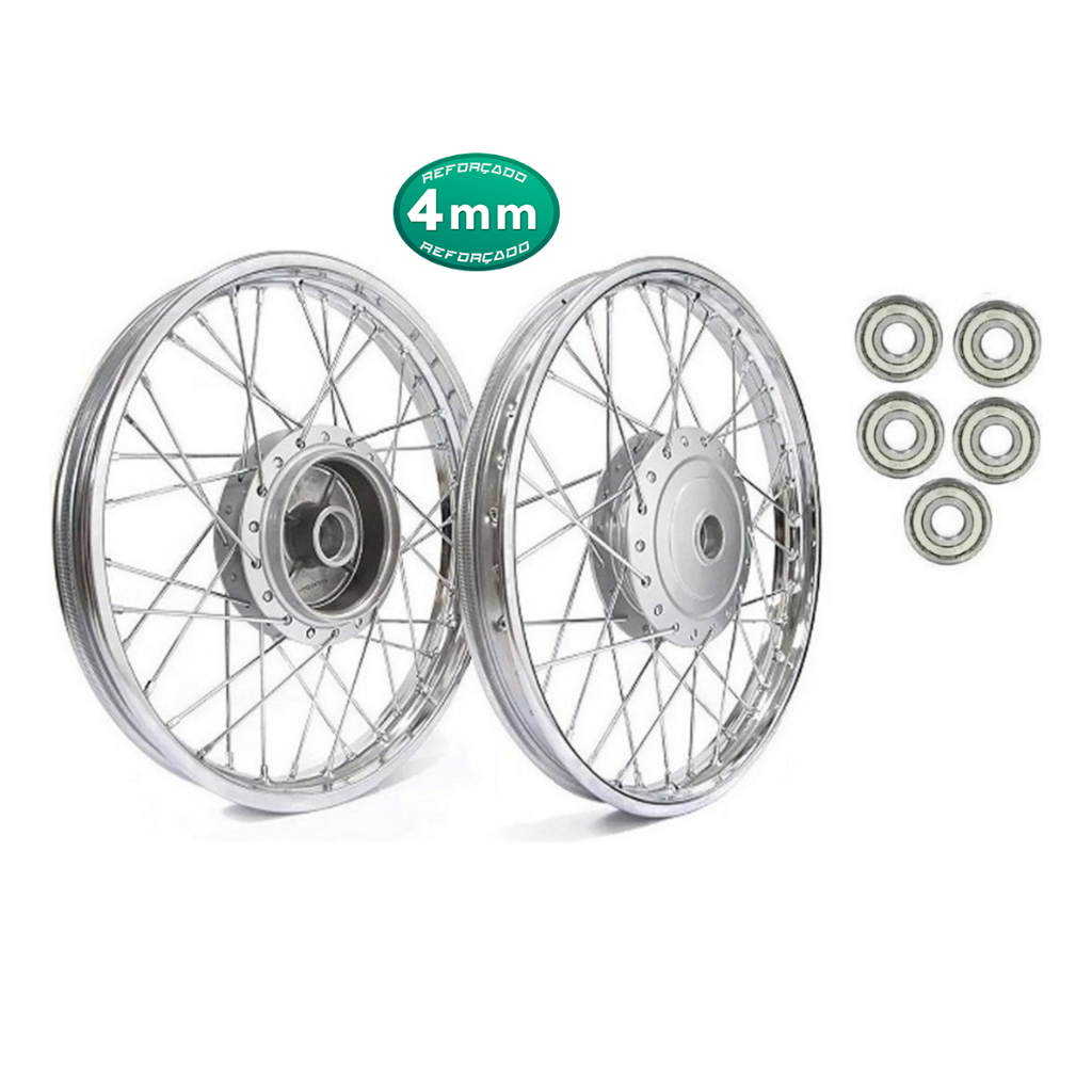 Par Aro Roda Raio 4mm Ybr 125 / Factor Tambor C/rolamentos