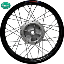 Roda Traseira Montada Alumínio Preto Raio 4mm Titan 150 Fan 150 Start 160 Alinhada (Só Montar)