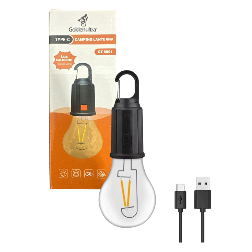 Lampada de Camping Usb 15W Recarregável Portátil LED Gancho A prova D'água Luz Emergência em Oferta na Shopee