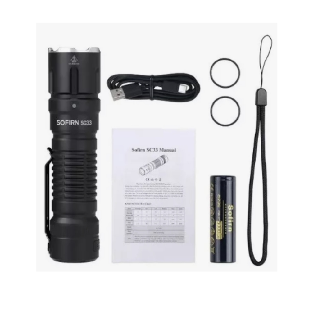 Lanterna Sofirn Sc33 Potente Led De 5200 Lúmens Real Xhp70.3 Cor da lanterna Preto