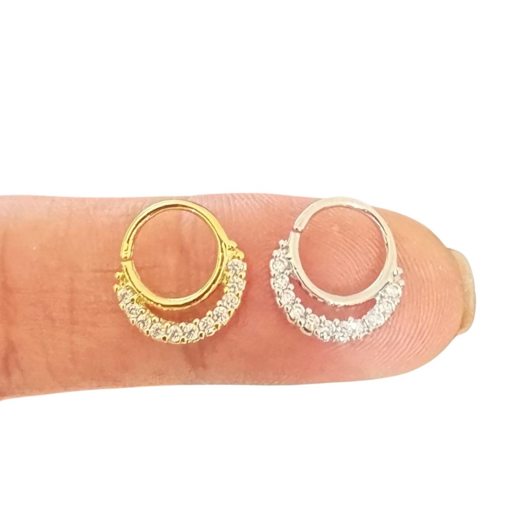 ✨Piercing Argola Torção Atena para Septo e Daith | Folheado Ouro ou Ródio (Onp222) 👂
