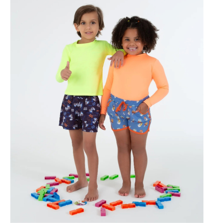 Camisa térmica UV infantil proteção solar segunda pele unissex