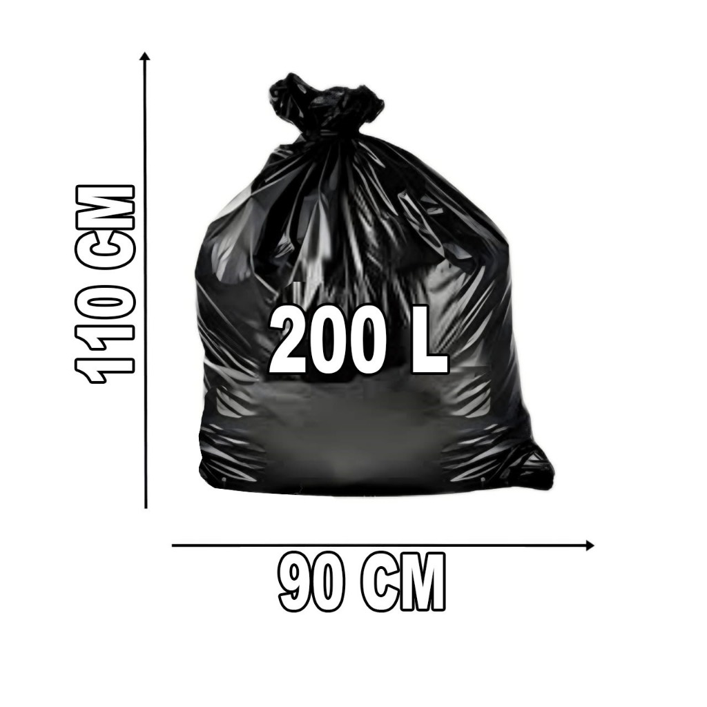 Sacos De Lixo Preto 200l Resistência Média 4 Micra 50 Unid em Oferta na Shopee